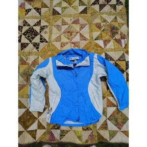 Vintage Columbia Jacket Women's Medium Blue Grey Insulated Ski Snow 90s Thick